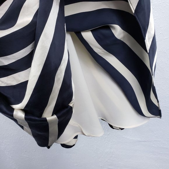 Tommy Hilfiger Size 4 Silk Cream Black Sleeveless V Neck Knee Length Dress - Picture 5 of 12